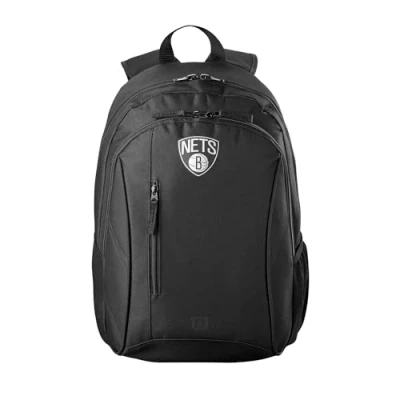 Immagine di Wilson Zaino della Squadra NBA, Adatto per 1 Pallone da Basket di Dimensioni Ufficiali, Logo in Argento, Poliestere