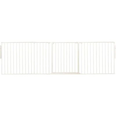 Immagine di Safetots Separatore di Stanza Bianco Fino a 249cm, Barriera Multi Pannello Flessibile per Stanza, con Porta Bambino e in Età Prescolare, Installazione Facile