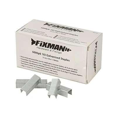 Immagine di Fixman 983163 Punti Metallici zincati 10J, Argento, Set di 5000 Pezzi