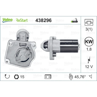 Immagine di VALEO 438296 Motorino di avviamento 12 1,8 15 NEW STOP&amp;START ORIGINAL PART PEUGEOT: 208 I Hatchback, Partner / Ranch II Van, 3008