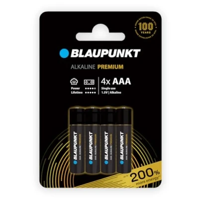 Immagine di BLAUPUNKT AAA batterie alcaline PREMIUM, confezione da 4, per controller videogiochi e giocattoli, LR03BPR/4CP