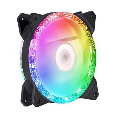 Immagine di Cooler Master MasterFan MF120 Prismatic Ventola per Case 120 mm, Illuminazione RGB Indirizzabile a Triplo Anello, Effetto Cristallo, Raffreddamento Silenzioso Piena Compatibilità