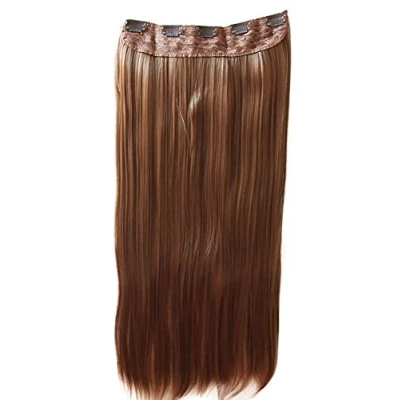 Immagine di CAISHA by PRETTYSHOP 70cm Clip In Un Unico Pezzo Nell&#039;estensione Dei Capelli Di Sintetici Mezza Parrucca Liscio Marrone Rame C66
