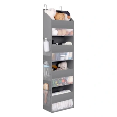 Immagine di GRANNY SAYS Portaoggetti da Appendere con 4 Tasche, Pack de 1 Organizzatore Porta, Porta Oggetti Bagno Appendere, Organizer per Camera Letto, Over Door Hanging Organizer, Grigio