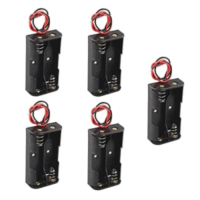 Immagine di HALJIA, custodia in plastica per 2 batterie AA, x 3 V, con cavi, 5 pezzi