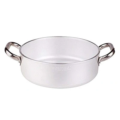 Immagine di Pentole Agnelli ALMR110660 Casseruola Cilindrica, Bassa con 2 Manici in Acciaio Inossidabile, Argento, 60 cm, 1 Pezzo