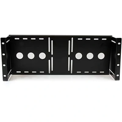 Immagine di StarTech.com Staffa di montaggio 4U per display LCD VESA armadi rack 19&#039;&#039;, Supporto monitor universale in acciao pressato a freddo, server (RKLCDBK)