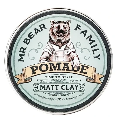 Immagine di Matte Hair Pomade for Men Medium Hold Water Based Mens Styling Contains Volumising Kaolin Clay + Bentonite Non Greasy Texturising Matt Effective Frizz Control 100ml