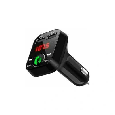 Immagine di NK Trasmettitore FM Bluetooth 12/24W, Vivavoce, Per Auto e Camion, Lettore Musicale V5.0 + EDR, Adattatore Radio con Ricevitore FM, Doppia porta USB ricarica rapida 2,1A.