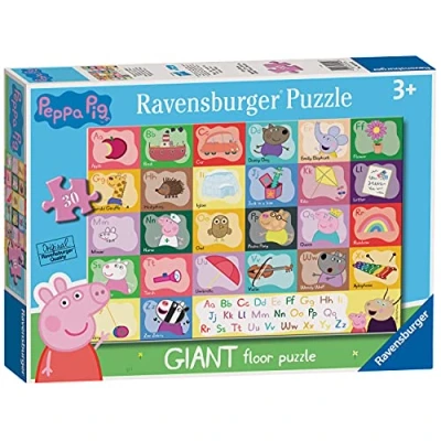 Immagine di Ravensburger Puzzle Peppa Pig Alphabet, 30 Pezzi Giant Pavimento, per Bambini, Età Consigliata 3+, Stampa di Alta Qualità, 03116 0