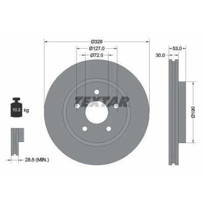 Immagine di TEXTAR PRO+ 92184505 Disco freno JEEP: GRAND CHEROKEE 3, Commander
