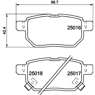 Immagine di HELLA 8DB 355 014 991 Kit pastiglie freno con segnalatore acustico usura accessori TOYOTA: Yaris II Hatchback, III Hatchback