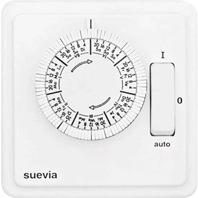 Immagine di Suevia SU280439 Timer da incasso analogico Settimanale 2200 W IP20 Programma acceso/auto/spento