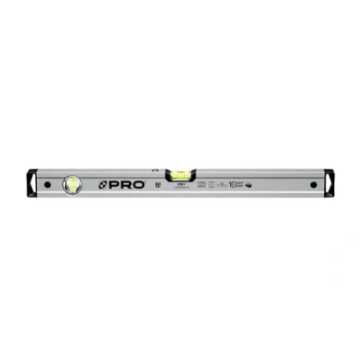 Immagine di PRO600 Livella a Bolla con magneti 60cm Anodizzata Durezza 9 sulla scala Mohs Profilo Ergonomico e Sistema ERS+ (Easy Reading System) Tappi di chiusura antiurto Colore Argento