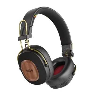 Immagine di Marley Positive Vibration Riddim Cuffie On Ear Wireless Bluetooth, 50 ore di autonomia, pieghevoli con microfono, Ricarica rapida USB C, Materiali sostenibili, Rasta
