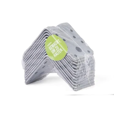 Immagine di Alberts 330330 Squadretta di giunzione angolare rinforzata con nervatura rinforzo, zincata procedimento Sendzimir, 70 x 55 mm / 12 pz