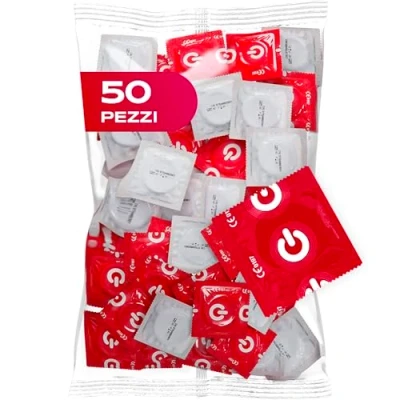 Immagine di ON) Preservativi Super f ine I 54 mm di larghezza Confezione da 50 Premium ultra sottili con lubrificante siliconico spessore della parete extra 0,055 per