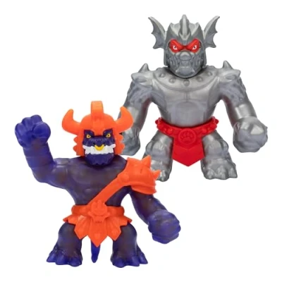 Immagine di Heroes of Goo Jit Zu Stretch Strikers Versus Pack, Action Figure elastiche, Elastico Knight Blazagon VS Squishy Corruptagon