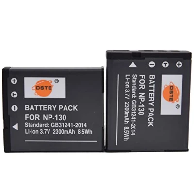 Immagine di DSTE 2 Pacco Ricambio Batteria per Casio NP 130 Exilim EX H30 H30BK H35 ZR100 ZR200 ZR300 ZR400 ZR410 ZR510 ZR700 ZR1000 ZR1200 ZR1500 ZR2000 ZR3500