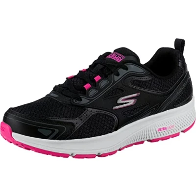 Immagine di Skechers Performance GO RUN Consistent LACE UP Scarpe running neutre, Donna, Taglia: 38, Black/pink Pelle e tessuto