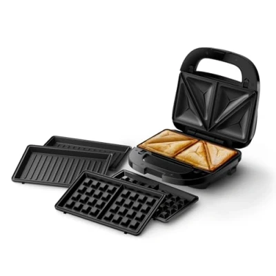 Immagine di Philips Domestic Appliances Sandwich Maker Serie 5000, 750W, Panini, Waffle, Piastre per Nero o Argento, HD2350/80