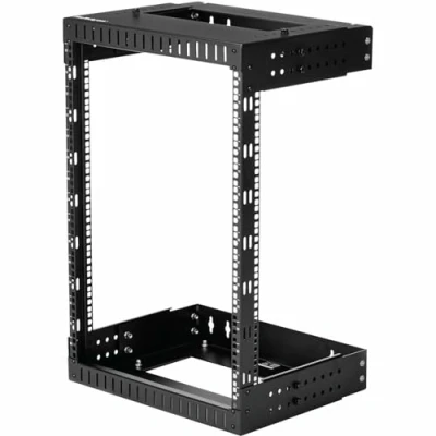 Immagine di StarTech.com Armadio Rack a Muro 15U 19&quot; Server Telaio Aperto 2 Montanti con Profondità di Montaggio Regolabile da 30 50cm, Quadro Rete per Apparecchiature IT/AV/Switch (RK15WALLOA)