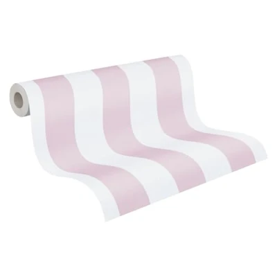 Immagine di A.S. Création Carta da parati a righe Little Love in tessuto non tessuto, 10,05 m x 0,53 m, colore: rosa e bianco, made Germany 381482 38148 2