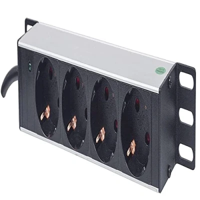 Immagine di Intellinet 714020 4AC outlet(s) 1U Grey Power Distribution unit (PDU) Units (PDUs) (Basic, 1U, Horizontal/Vertical, Grey, 4 AC outlet(s), Type F)