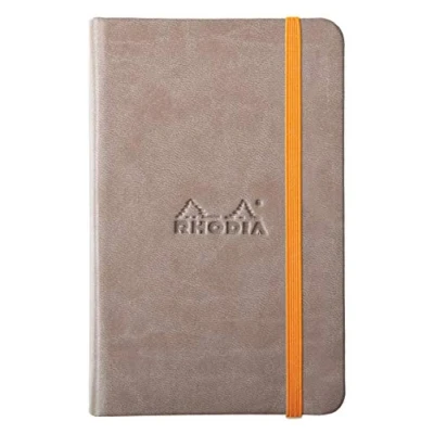 Immagine di RHODIA 118624C Taccuino Rigido talpa A6 192 pagine Carta Clairefontaine Uni Avorio 90 g/m Segna pagina, Chiusura con elastico Copertina Simil Cuoio Collezione Rhodiarama
