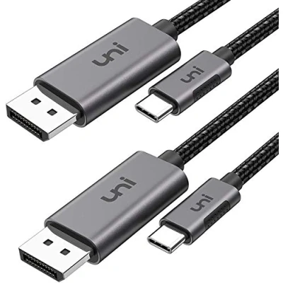 Immagine di uni Cavo da USB C a DisplayPort 1,8m 2 Pezzi (4K@60Hz, 2K@165Hz) [Compatible con Thunderbolt 3/4] per MacBook Pro/Air, iMac, iPad Pro, Surface, XPS ecc.