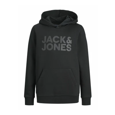 Immagine di Jack &amp; Jones Junior Jjecorp LOGO HOOD Felpa con cappuccio Black per bambini, Taglia: 176,