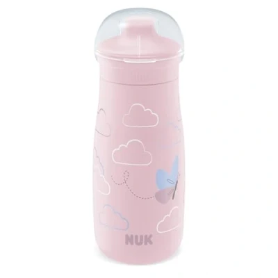 Immagine di NUK Mini Me Sip Tazza per bambini 9+ mesi 300 ml Borraccia Beccuccio temperato antigoccia Infrangibile Farfalla rosa