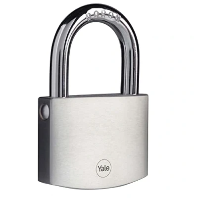 Immagine di Yale Lucchetto in ottone di alta sicurezza con finitura cromata Y120B/70/141/1, corpo 70mm, arco acciaio indurito al Boro, 3 chiavi
