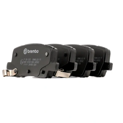 Immagine di BREMBO P 09 032 Kit pastiglie freno con segnalatore acustico usura senza accessori TESLA: Model S, X