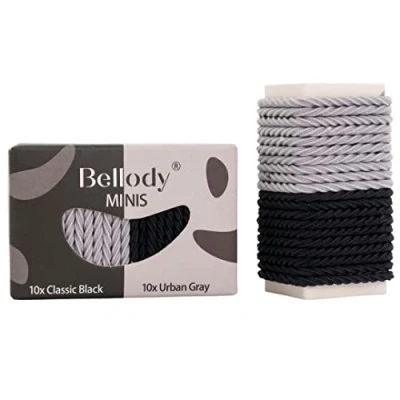 Immagine di Bellody® Minis Piccoli elastici per capelli acconciature intrecciate e piccole trecce (20 pezzi, nero/grigio), da donna in diversi colori