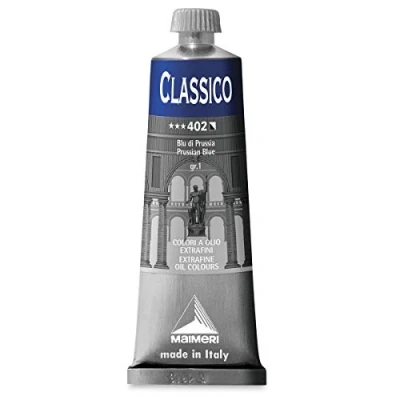 Immagine di Maimeri CLASSICO 60 ml, Extra feine Künstlerölfarbe, Farbton Preussischblau