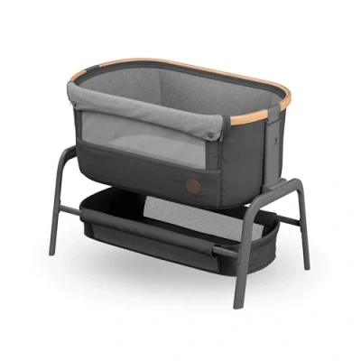 Immagine di Maxi Cosi Iora Culla Neonato, Co Sleeping 0 6 mesi, max 9 kg, Fianco Letto Reclinabile in Posizione Antirigurgito, Altezza Regolabile, Materassino Culla, Ampio Cestello, Essential Graphite