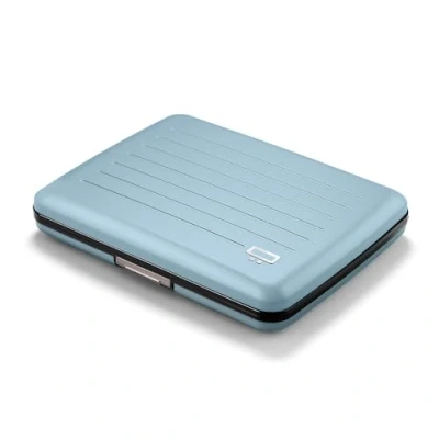 Immagine di Ogon Designs Portafoglio in alluminio V2 Smart Case Large Formato della carta d&#039;identità Protezione RFID Capacità 10 carte e biglietti (Arctic Blue)
