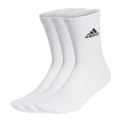 Immagine di adidas Cushioned Crew Socks 3 Pairs, Calze Medie Unisex Bambini e ragazzi, White/Black, S (Pacco da 3)