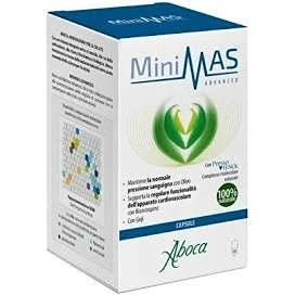 Immagine di Aboca Minimas Advanced 60 Capsule Mantiene la Normale Pressione Sanguigna Con Olivo. Supporta Regolare Funzionalità dell’Apparato Cardiovascolare Biancospino. Goji