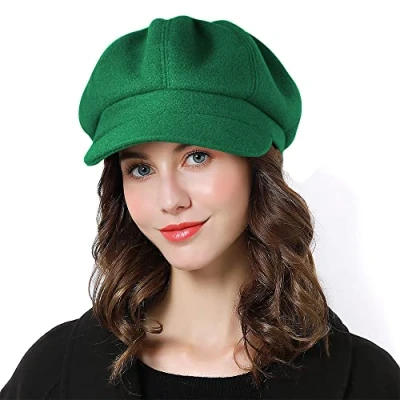 Immagine di Superora Donne Berretto Newsboy Cappello Baker Piatto con Visiera Cappelli Lana Autunno Primavera Inverno