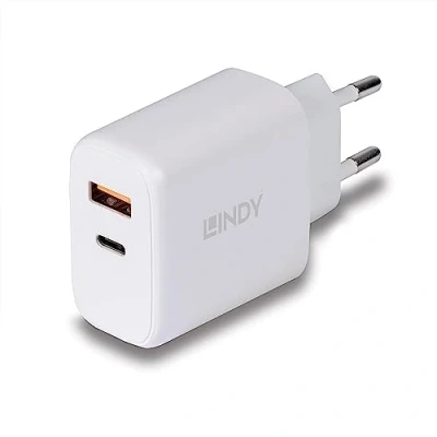 Immagine di LINDY 30W USB Type A &amp; C Charger Caricatore 30 W Ambiente interno C®, Num. uscite: 2 x