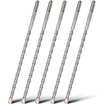 Immagine di HSAWBIT Confezione da 5 punte per trapano SDS 8 mm x 280 mm, con punta in carburo di tungsteno, attacco Plus, muratura, pietra, cemento e mattoni