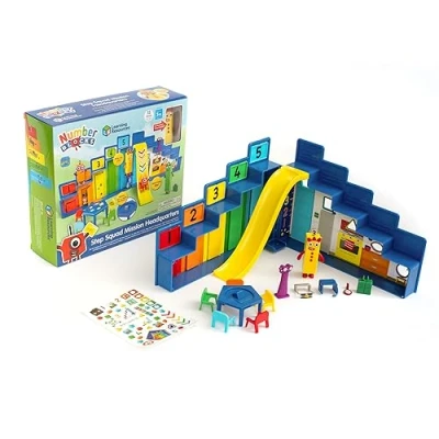 Immagine di Learning Resources Set da Gioco Deluxe Quartieri Generali della Missione Step Squad Numberblocks, 3 Anni, Include Tre Collezione, Caratteristiche Spia nascoste e Foglio di Adesivi