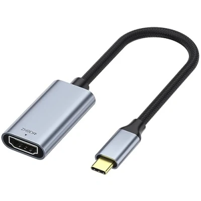 Immagine di iJiZuo Adattatore da USB C a HDMI 4K@30Hz, Thunderbolt 3 Compatibile con MacBook PRO 2019/2018/2017, Air, Surface PRO, Guscio in Alluminio e Cavo Nylon Grigio