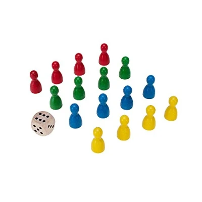 Immagine di GICO Cono da gioco 16 pezzi in legno coni di calma, 24 x 12 mm e 1 cubo con occhi 2136