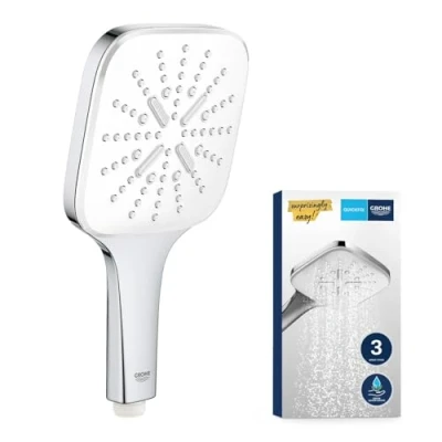 Immagine di GROHE Vitalio SmartActive 130 CubeManopola doccia a tre gettiGROHE Water Saving (portata limitata 9,5 l/min)Sistema di fissaggio universaleBianco26595000