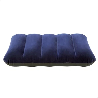 Immagine di Intex 68672 Cuscino Gonfiabile Camping Floccato Blu, Vinile, 43x28x9 cm