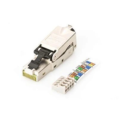 Immagine di Digitus RJ45 Rete Connettore CAT 6A, Non classificata [1x LSA, IDC, Connessione rapida 1x Spina RJ45, 8p8c] Argento, Acciaio