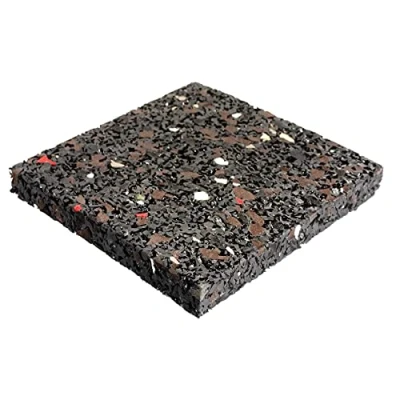 Immagine di ANRO Set di 10 tappetini antiscivolo per costruzioni, terrazze, antivibrazione, in gomma, dimensioni 100 x mm, colore nero